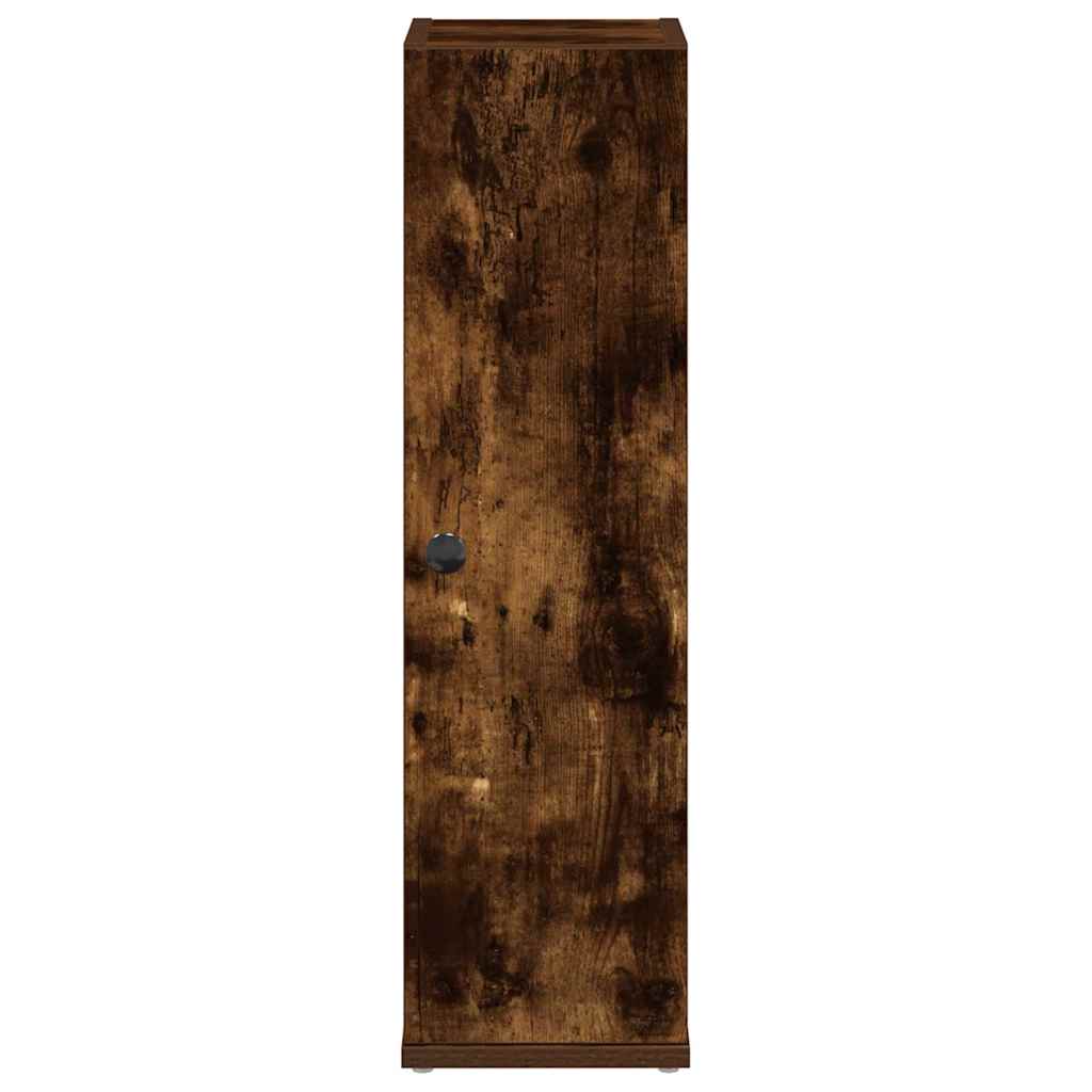 vidaXL Bathroom Cabinet with Roll Holder Smoked Oak 20.5x22x72 cm