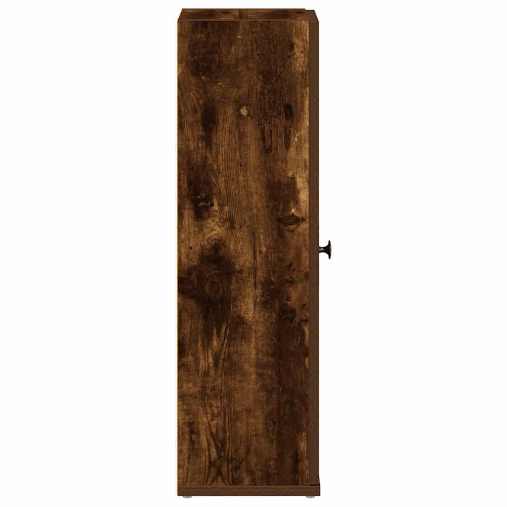 vidaXL Bathroom Cabinet with Roll Holder Smoked Oak 20,5x22x72 cm