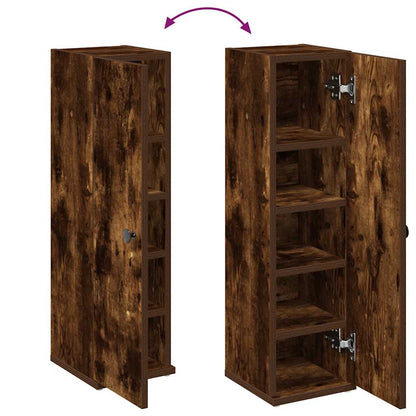 vidaXL Bathroom Cabinet with Roll Holder Smoked Oak 20,5x22x72 cm