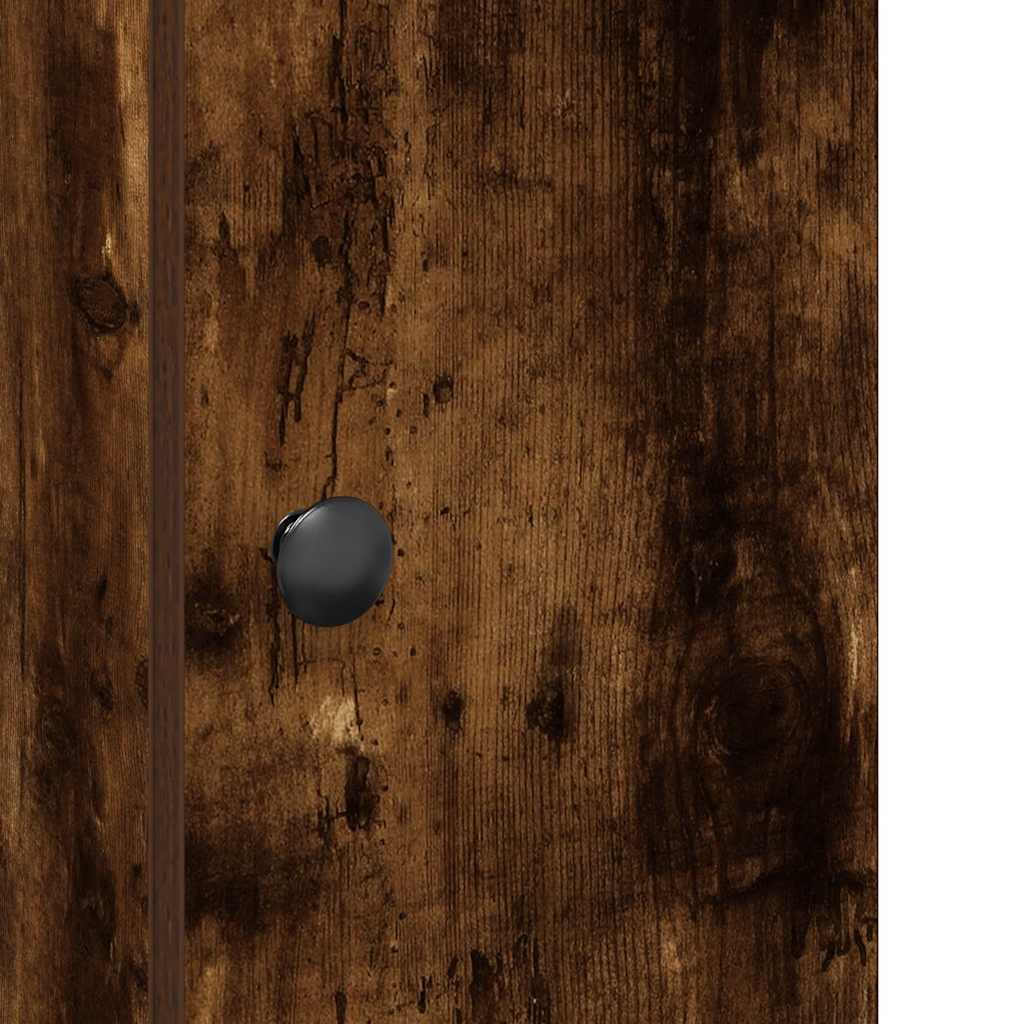 vidaXL Bathroom Cabinet with Roll Holder Smoked Oak 20,5x22x72 cm