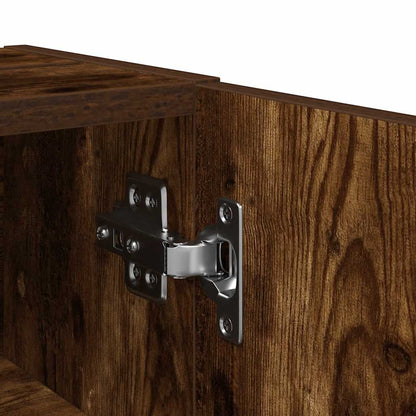 vidaXL Bathroom Cabinet with Roll Holder Smoked Oak 20.5x22x72 cm