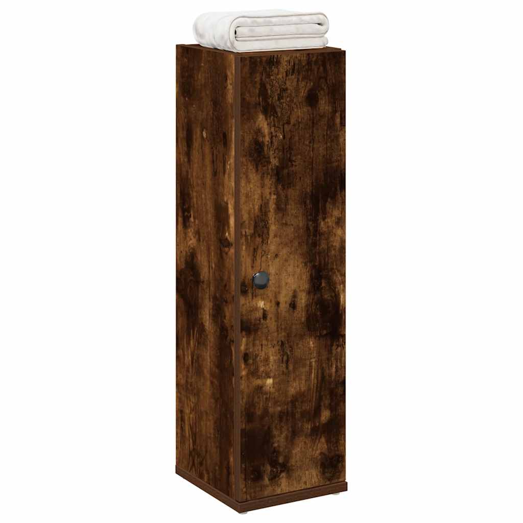 vidaXL Bathroom Cabinet with Roll Holder Smoked Oak 20,5x22x72 cm