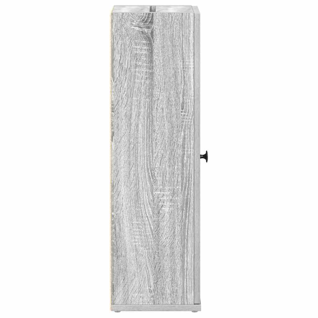 vidaXL Bathroom Cabinet with Roll Holder Grey Sonoma 20.5x22x72 cm