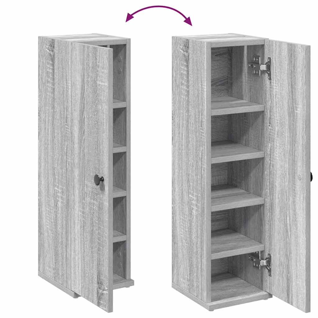 vidaXL Bathroom Cabinet with Roll Holder Grey Sonoma 20.5x22x72 cm