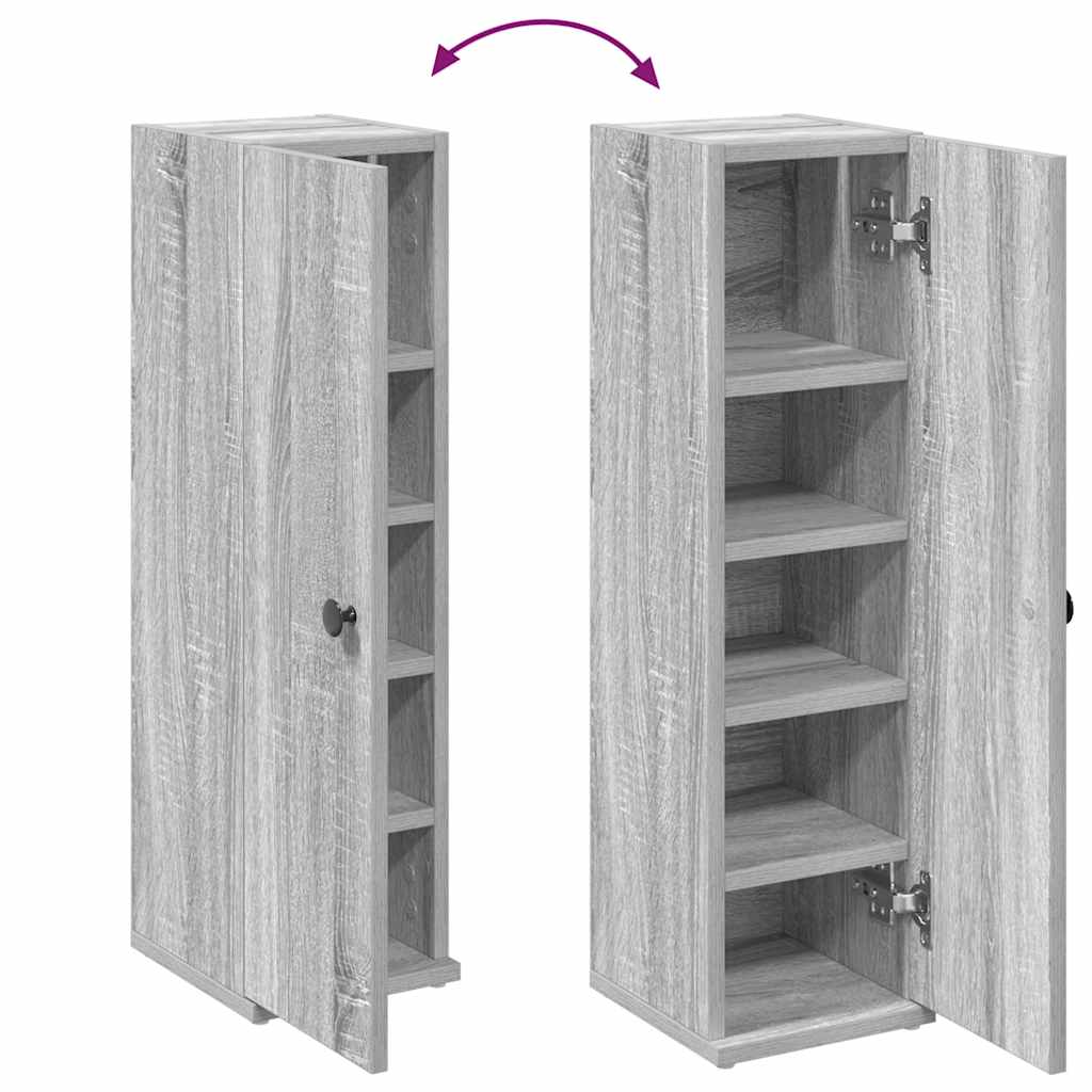vidaXL Bathroom Cabinet with Roll Holder Grey Sonoma 20,5x22x72 cm