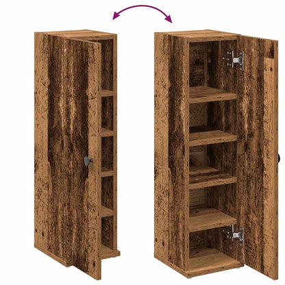 vidaXL Bathroom Cabinet with Roll Holder Old Wood 20,5x22x72 cm