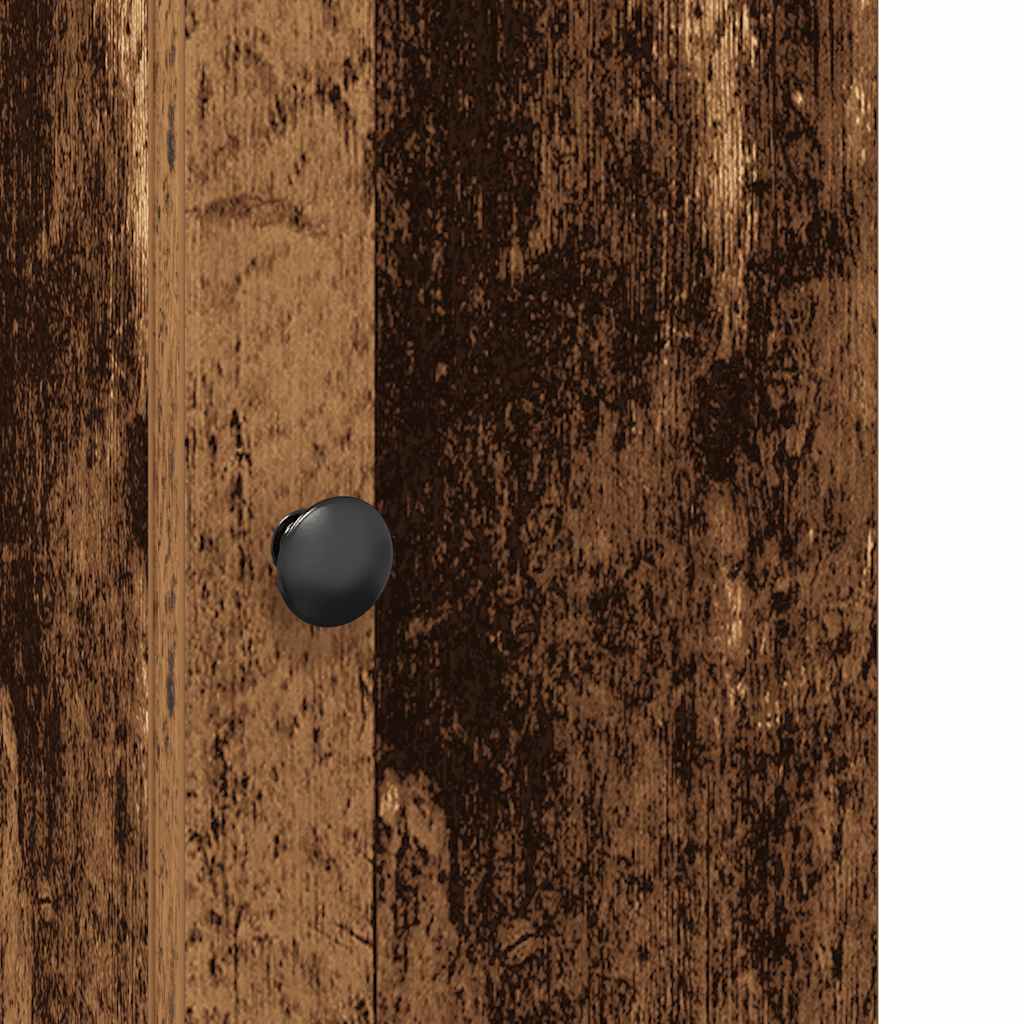vidaXL Bathroom Cabinet with Roll Holder Old Wood 20.5x22x72 cm