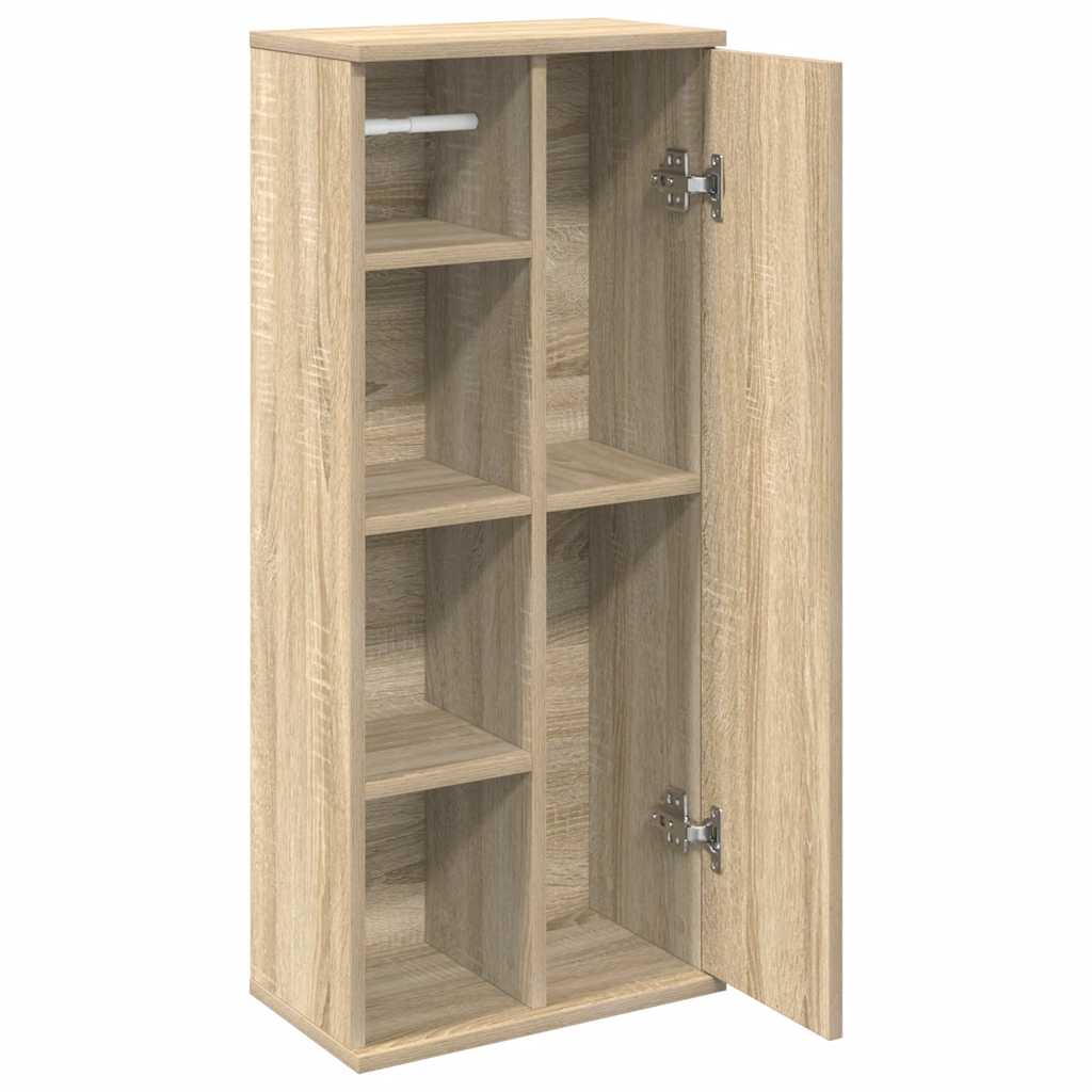 vidaXL Bathroom Cabinet with Roll Holder Sonoma Oak 39x22x90 cm