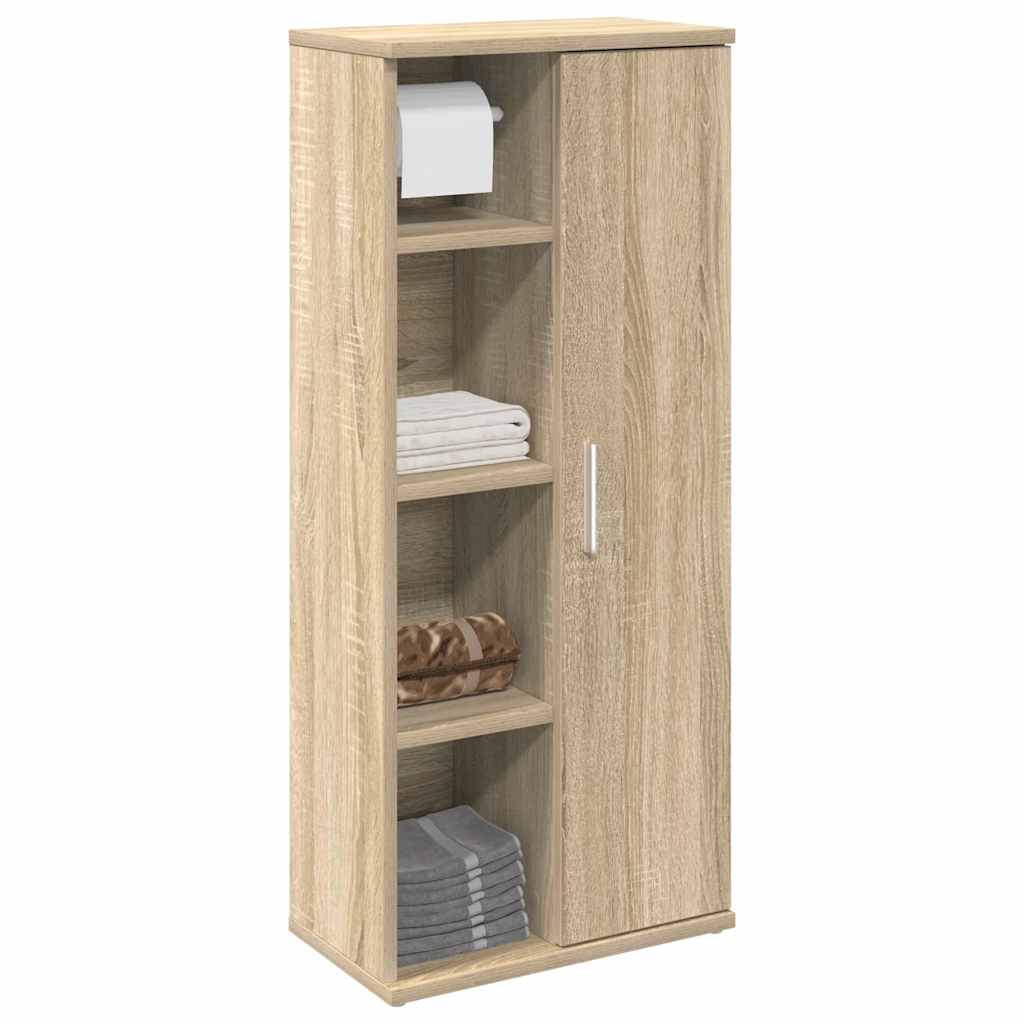 vidaXL Bathroom Cabinet with Roll Holder Sonoma Oak 39x22x90 cm