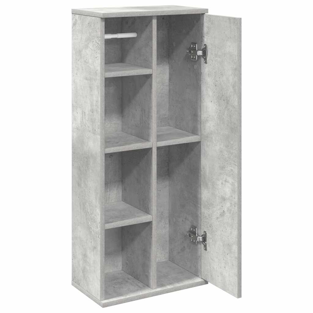 vidaXL Bathroom Cabinet with Roll Holder Concrete Grey 39x22x90 cm