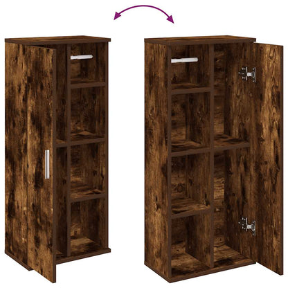 vidaXL Bathroom Cabinet with Roll Holder Smoked Oak 39x22x90 cm
