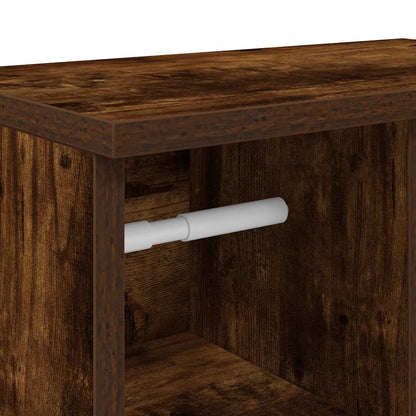vidaXL Bathroom Cabinet with Roll Holder Smoked Oak 39x22x90 cm