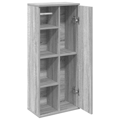 vidaXL Bathroom Cabinet with Roll Holder Grey Sonoma 39x22x90 cm