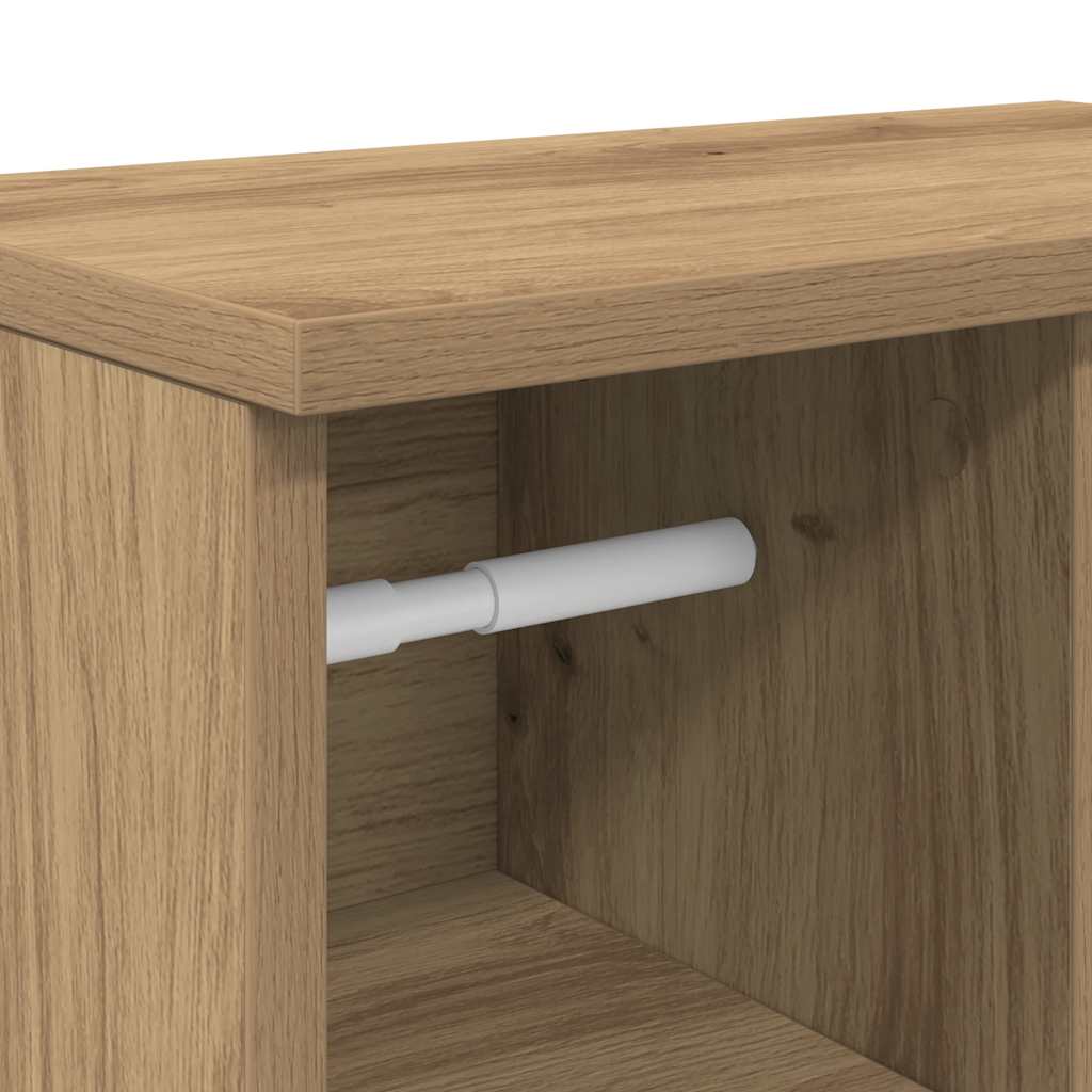 vidaXL Bathroom Cabinet with Roll Holder Artisan Oak 39x22x90 cm