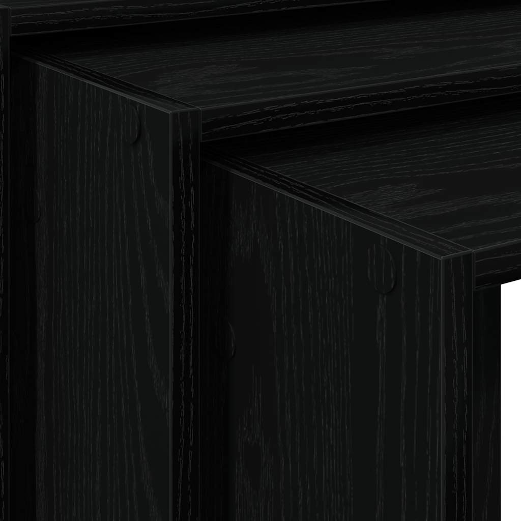 vidaXL Nesting Tables 3 pcs Black Engineered Wood