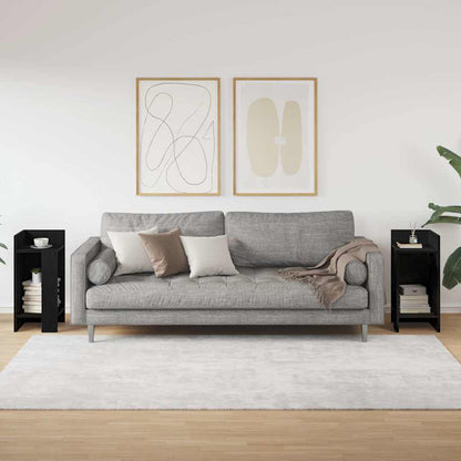 vidaXL Side Tables 2 pcs with Shelf Black 25.5x27x60 cm