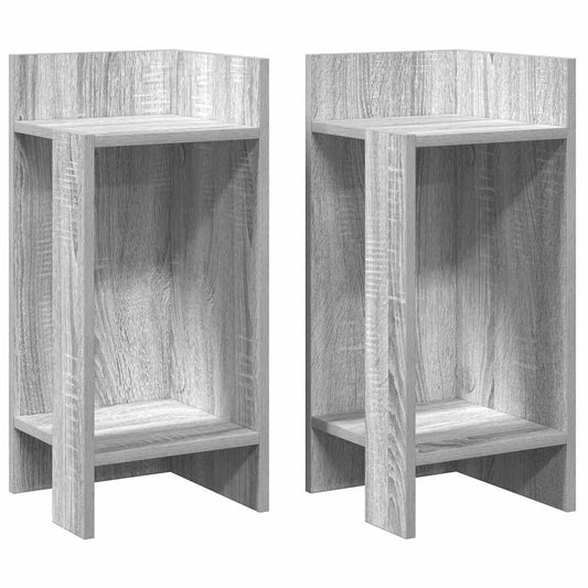vidaXL Side Tables 2 pcs with Shelf Grey Sonoma 25.5x27x60 cm