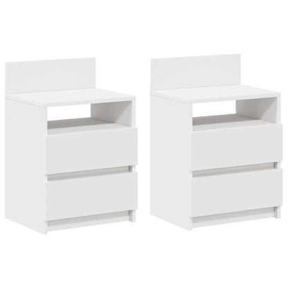 vidaXL Bedside Cabinets 2 pcs with 2 Drawers White 40x33x60 cm