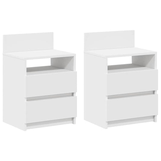 vidaXL Bedside Cabinets 2 pcs with 2 Drawers White 40x33x60 cm