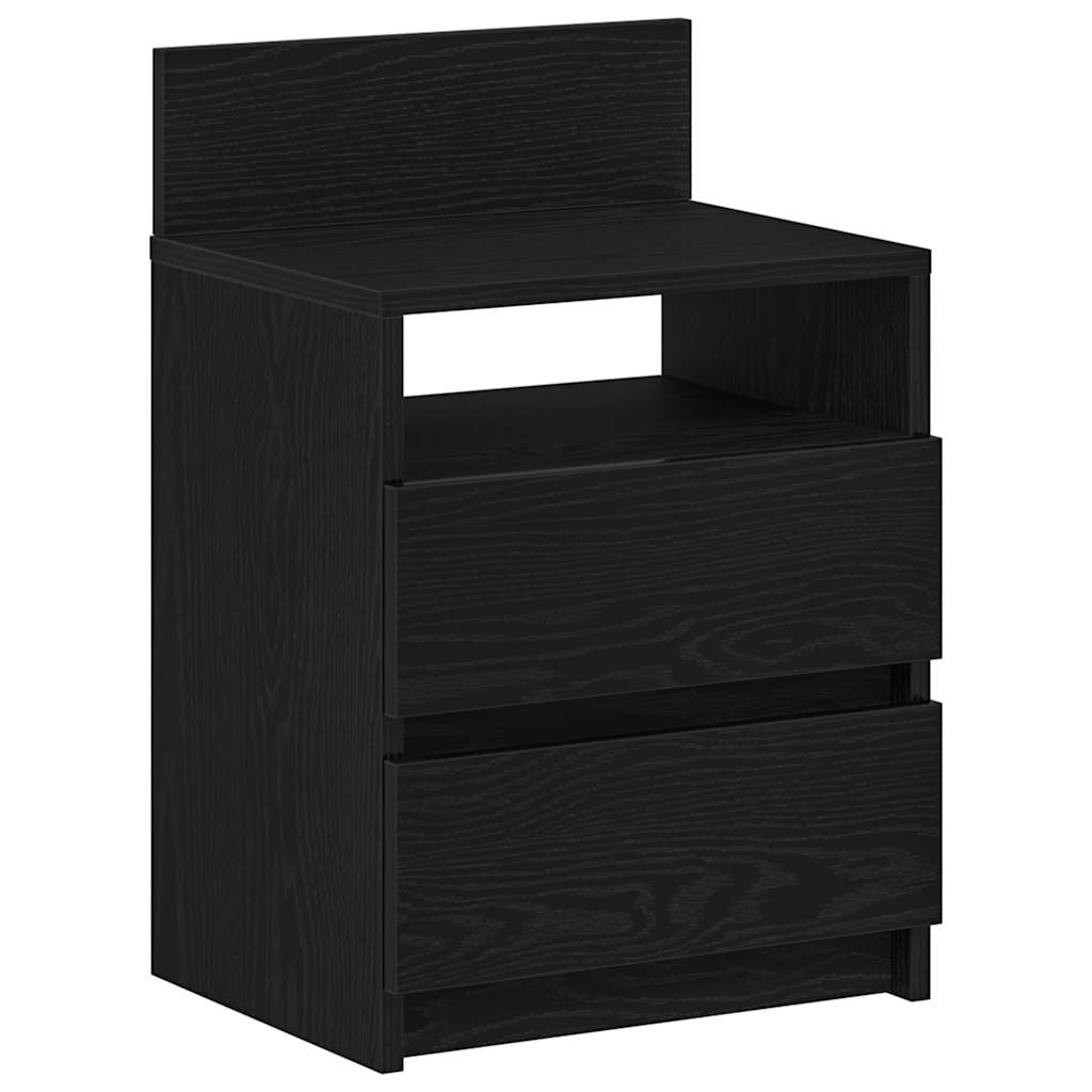 vidaXL Bedside Cabinets 2 pcs with 2 Drawers Black 40x33x60 cm