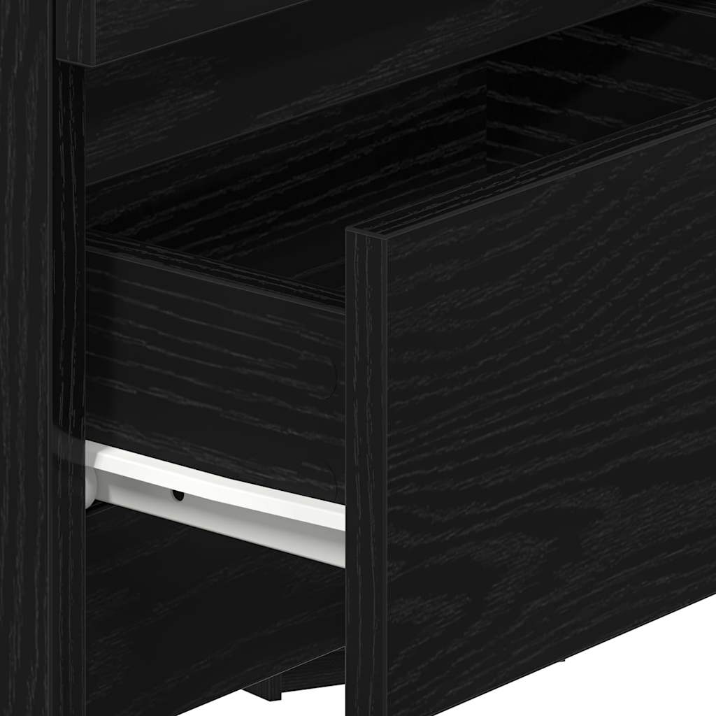vidaXL Bedside Cabinets 2 pcs with 2 Drawers Black 40x33x60 cm