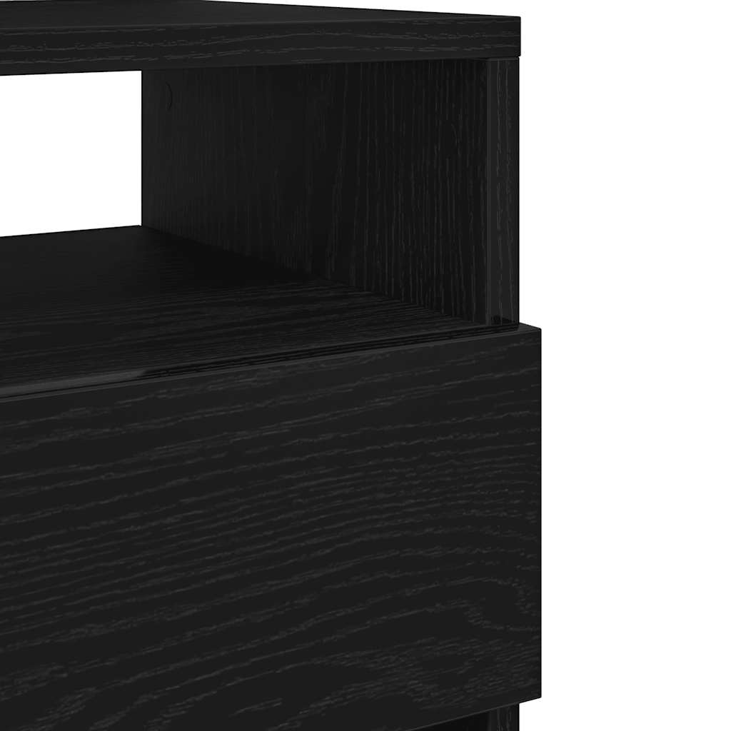 vidaXL Bedside Cabinets 2 pcs with 2 Drawers Black 40x33x60 cm