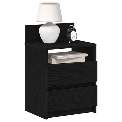 vidaXL Bedside Cabinets 2 pcs with 2 Drawers Black 40x33x60 cm