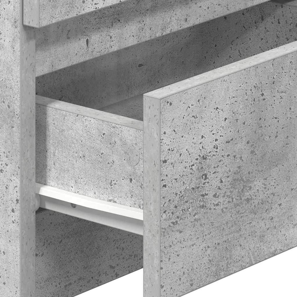 vidaXL Bedside Cabinet with 2 Drawers Concrete Grey 40x33x60 cm