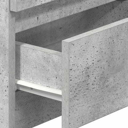 vidaXL Bedside Cabinet with 2 Drawers Concrete Grey 40x33x60 cm