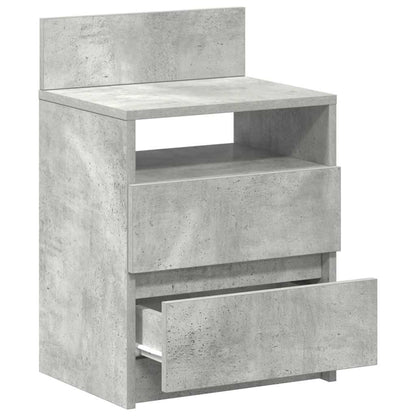 vidaXL Bedside Cabinets 2 pcs with 2 Drawers Concrete Grey 40x33x60 cm