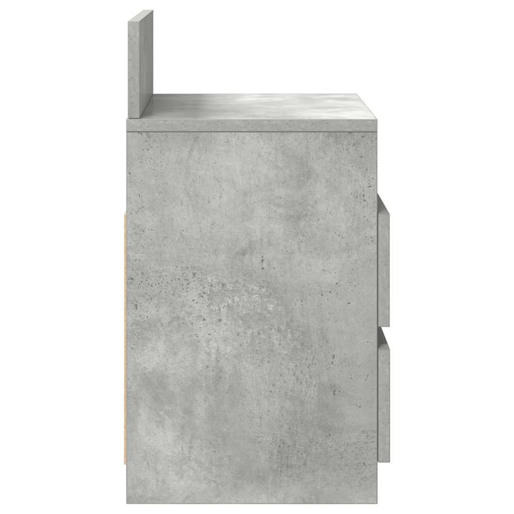 vidaXL Bedside Cabinets 2 pcs with 2 Drawers Concrete Grey 40x33x60 cm
