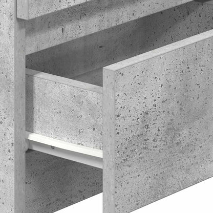 vidaXL Bedside Cabinets 2 pcs with 2 Drawers Concrete Grey 40x33x60 cm