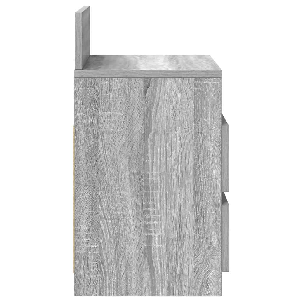 vidaXL Bedside Cabinets 2 pcs with 2 Drawers Grey Sonoma 40x33x60 cm