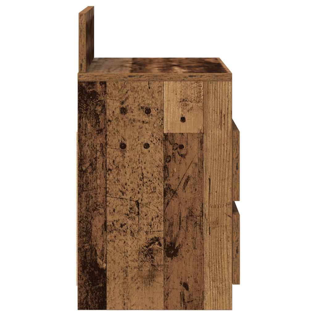 vidaXL Bedside Cabinets 2 pcs with 2 Drawers Old Wood 40x33x60 cm