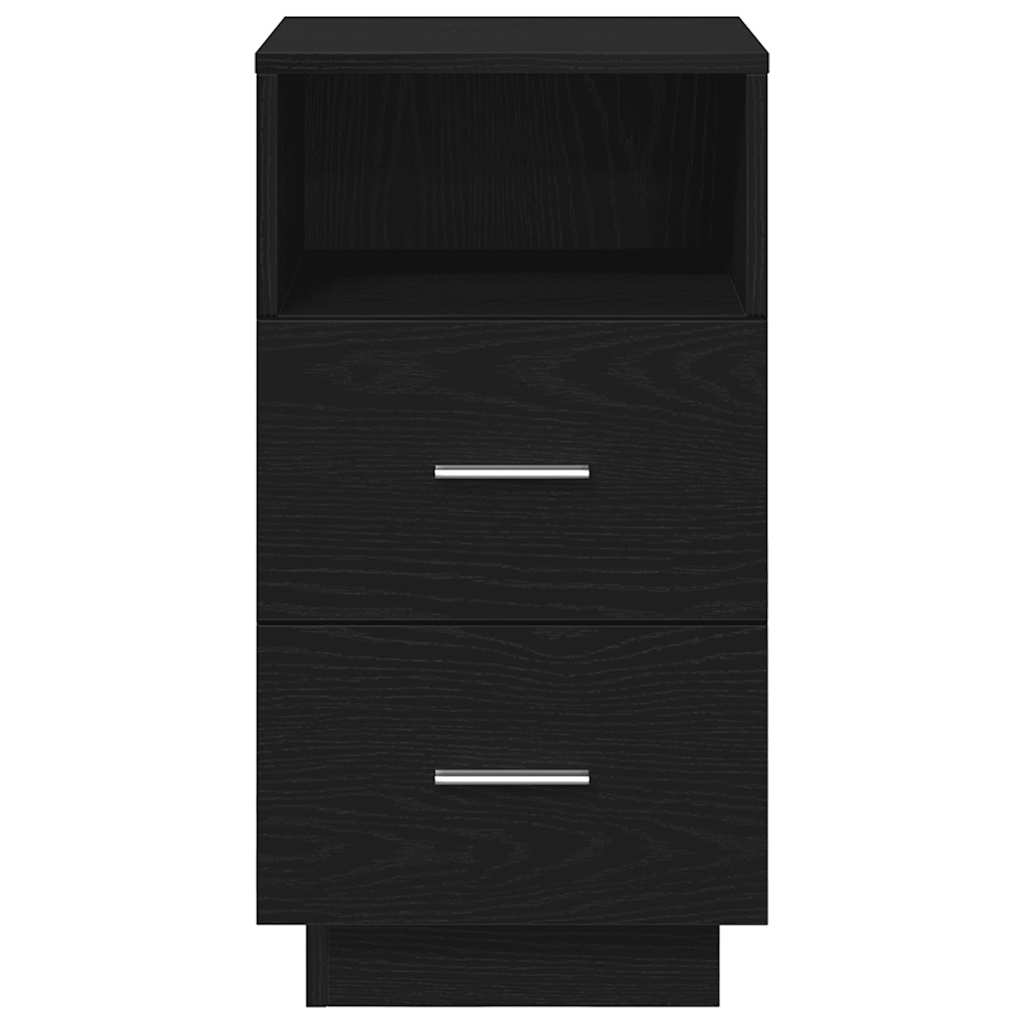vidaXL Bedside Cabinet with 2 Drawers Black 36x36x68 cm