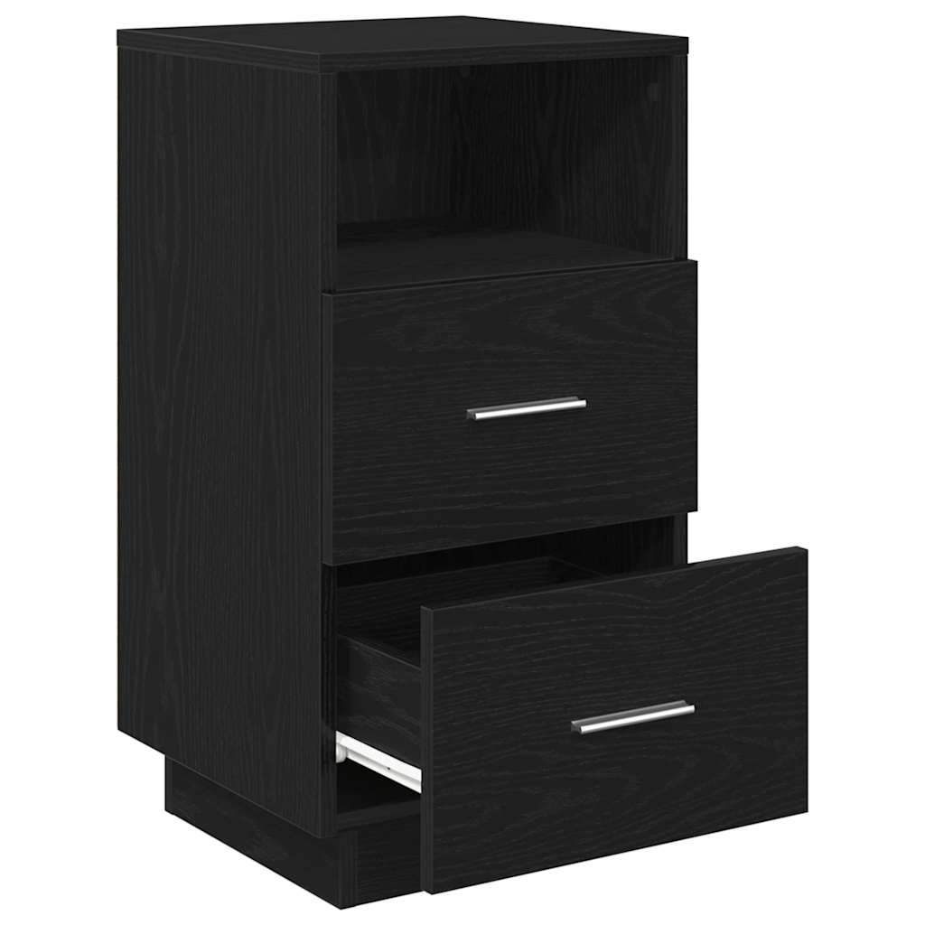 vidaXL Bedside Cabinet with 2 Drawers Black 36x36x68 cm