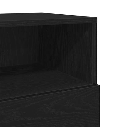 vidaXL Bedside Cabinet with 2 Drawers Black 36x36x68 cm