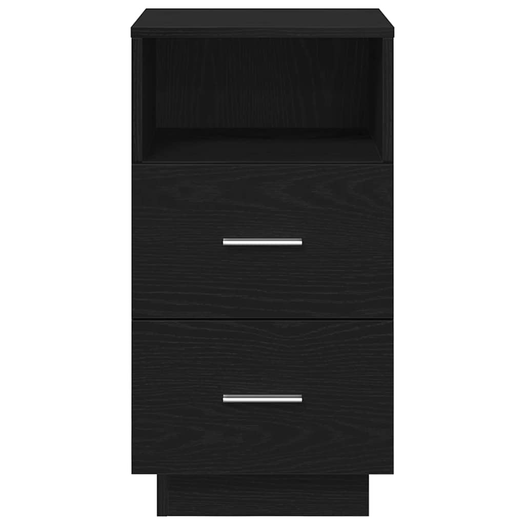 vidaXL Bedside Cabinets 2 pcs with 2 Drawers Black 36x36x68 cm