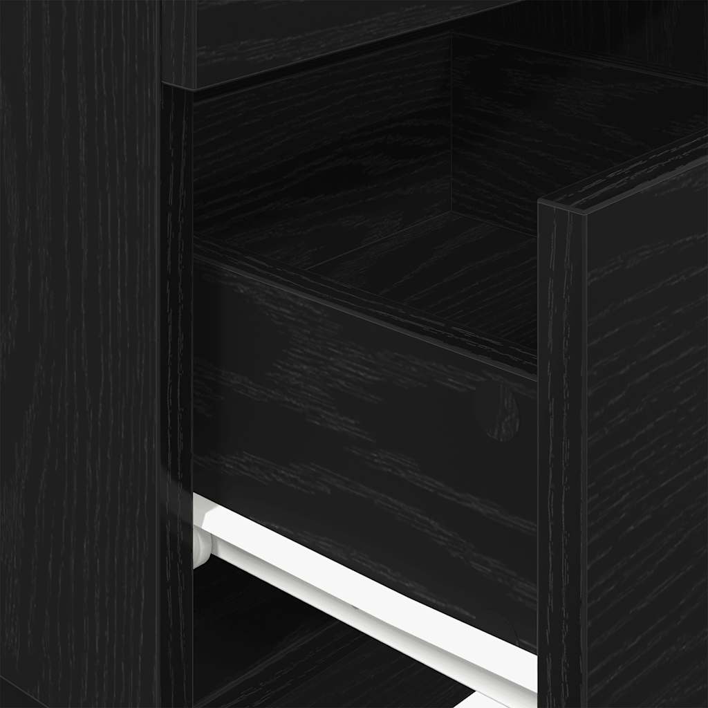 vidaXL Bedside Cabinets 2 pcs with 2 Drawers Black 36x36x68 cm