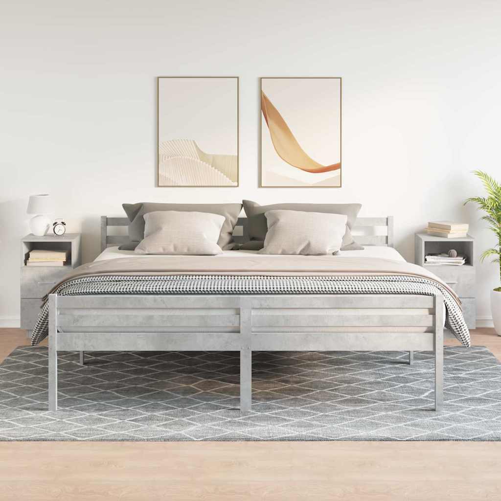 vidaXL Bedside Cabinets 2 pcs with 2 Drawers Concrete Grey 36x36x68 cm
