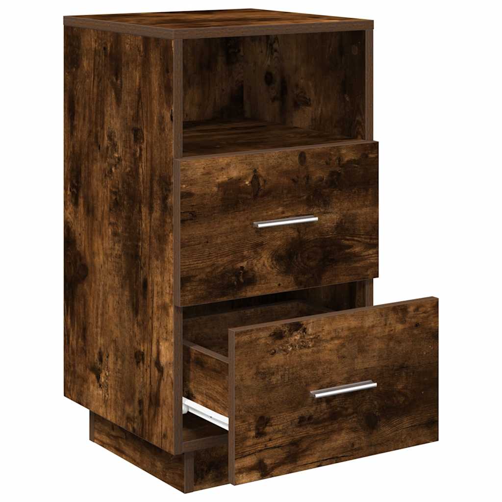 vidaXL Bedside Cabinets 2 pcs with 2 Drawers Smoked Oak 36x36x68 cm