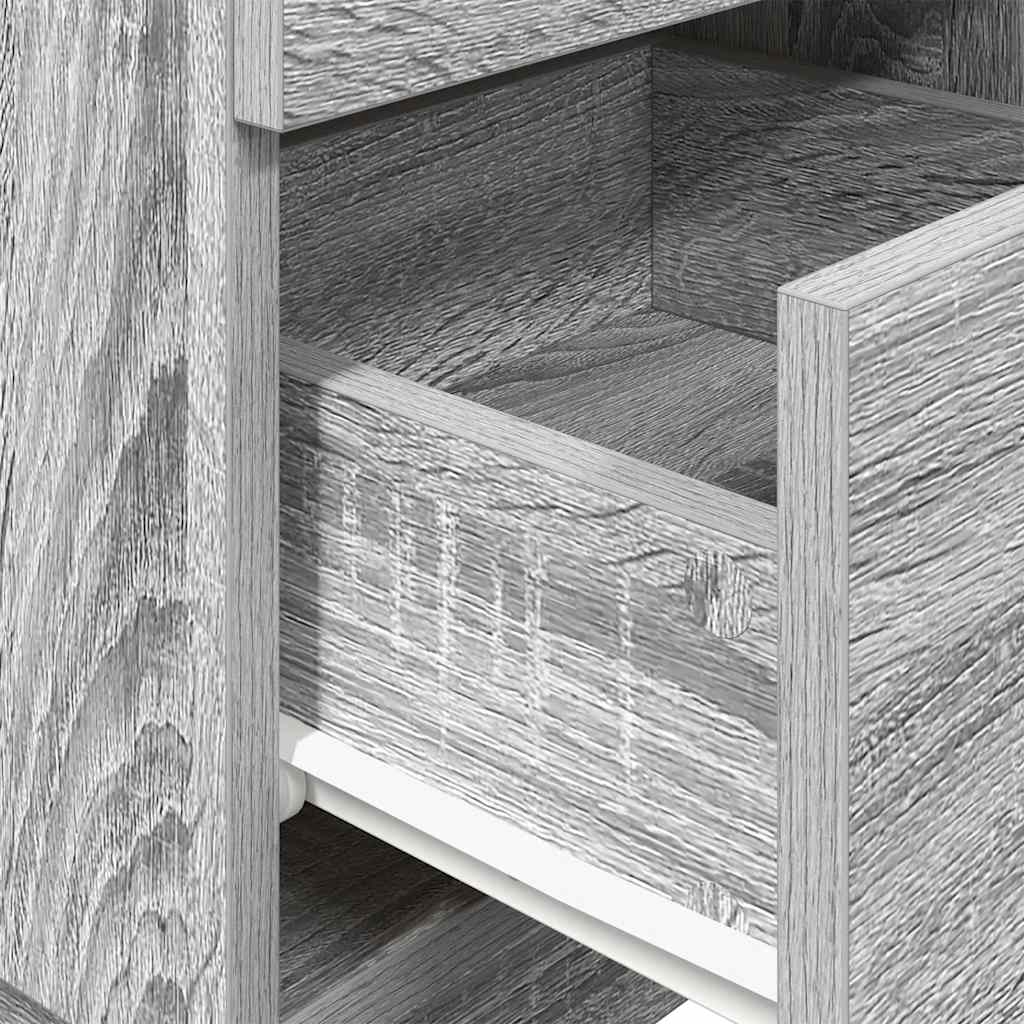 vidaXL Bedside Cabinet with 2 Drawers Grey Sonoma 36x36x68 cm