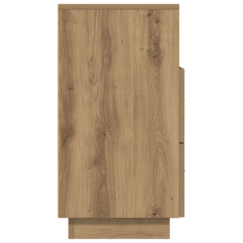 vidaXL Bedside Cabinet with 2 Drawers Artisan Oak 36x36x68 cm