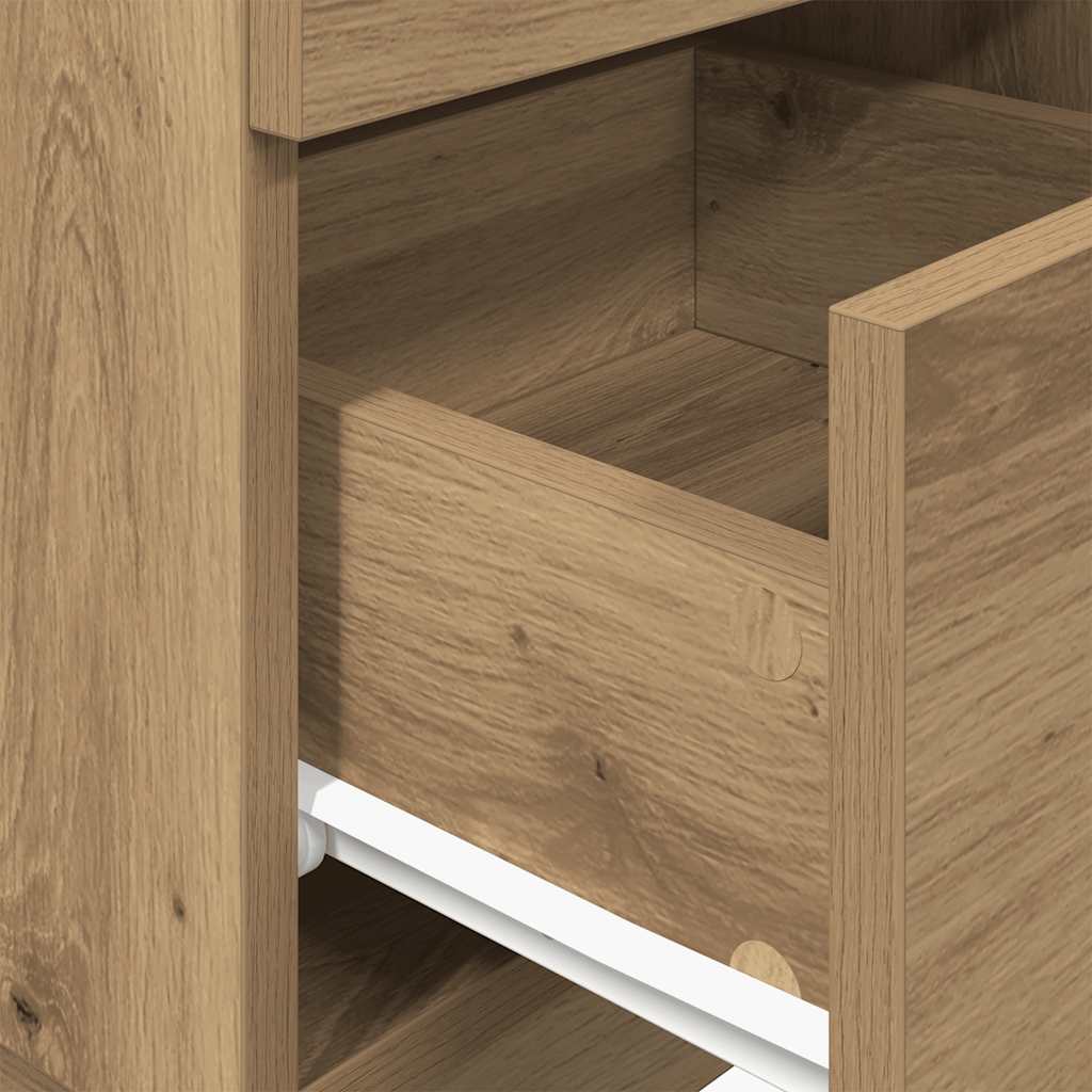 vidaXL Bedside Cabinet with 2 Drawers Artisan Oak 36x36x68 cm