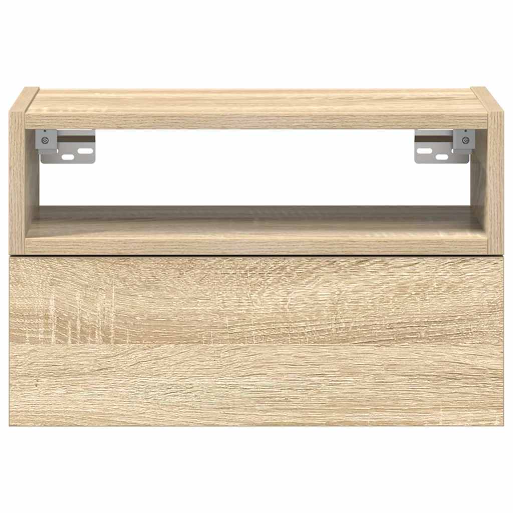 vidaXL Wall-mounted Bedside Cabinet Sonoma Oak 45x26x28.5 cm