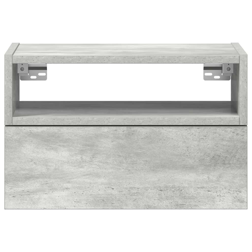 vidaXL Wall-mounted Bedside Cabinet Concrete Grey 45x26x28.5 cm