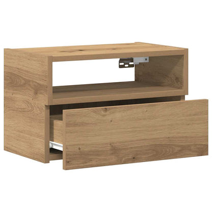 vidaXL Wall-mounted Bedside Cabinet Artisan Oak 45x26x28.5 cm