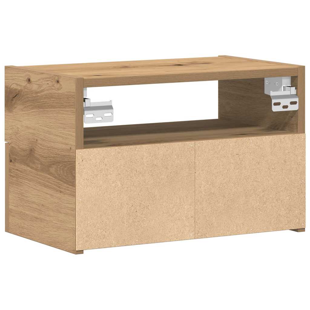 vidaXL Wall-mounted Bedside Cabinet Artisan Oak 45x26x28.5 cm