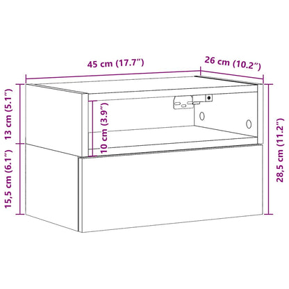 vidaXL Wall-mounted Bedside Cabinet Artisan Oak 45x26x28.5 cm