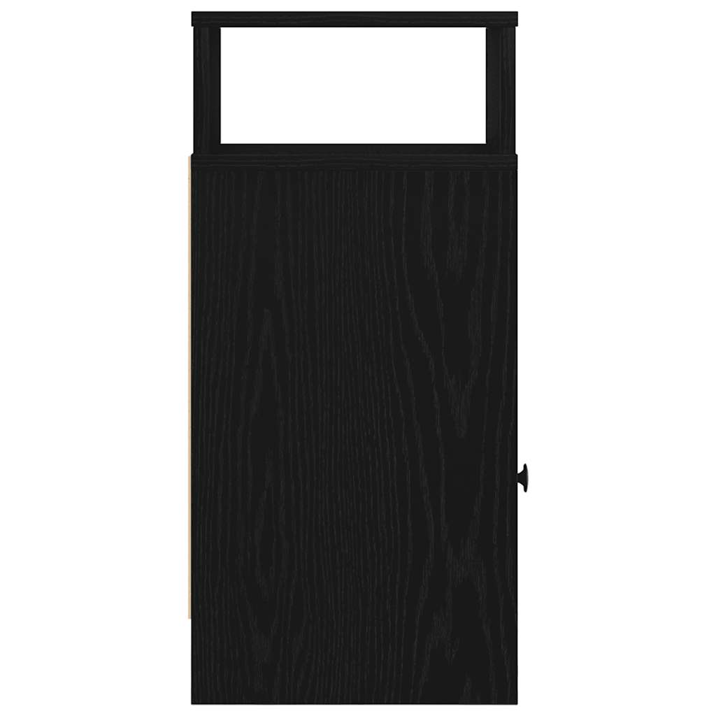 vidaXL Bedside Cabinet with Drawer Black 25x31x66 cm